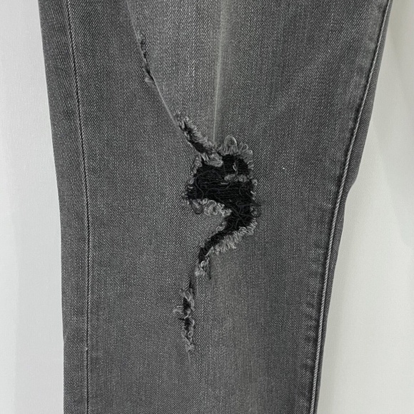New Sam Edelman High Rise Ripped Stiletto Straight Leg Jeans Xtna Grey Size 30 - Picture 8 of 16